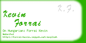 kevin forrai business card